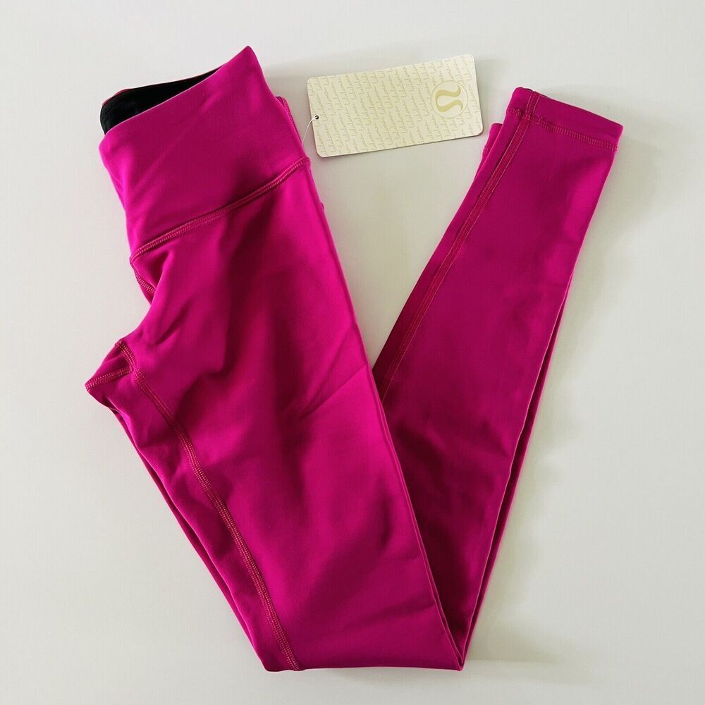 LULULEMON ATHLETICA Black Raspberry Wunder Under Pant Reversible Leggings - US 4